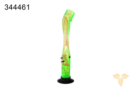 344461 Трубка курительная пластик зеленая, Дракон, 47cm фото