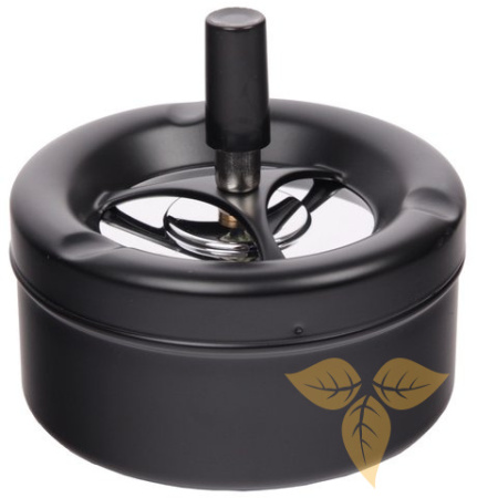 22339 Пепельница вращающаяся хром черная матовая 110 мм фото