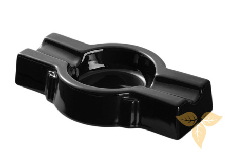 422320 Пепельница для 2-х сигар керамика, черная матовая 20х12х4см фото