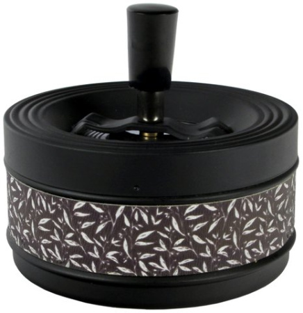 22459 Пепельница вращающаяся 110 мм черно-белая фото