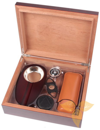 09484 Набор хумидор+5 предм д/12 сигар вишня фото
