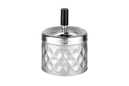 400621 Пепельница вращающаяся серебристая матовая 12х9,2 см фото