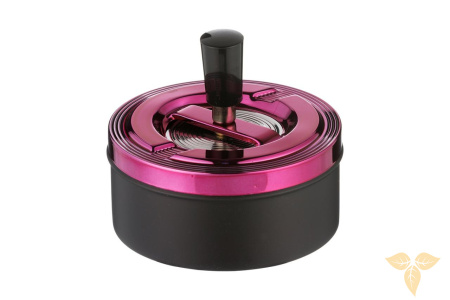 400025 Пепельница настольная черная/фиолетовая 11см фото