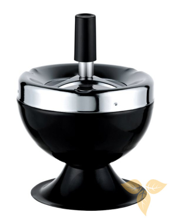 400048 Пепельница вращающаяся черная 9см фото