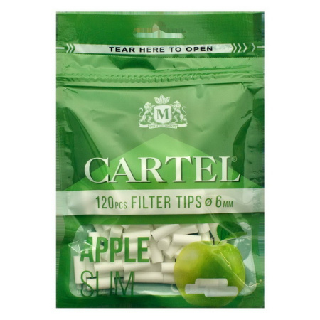 Сигарет.фильтры CARTEL SLIM APPLE 15mm X 6mm (x 120шт) фото