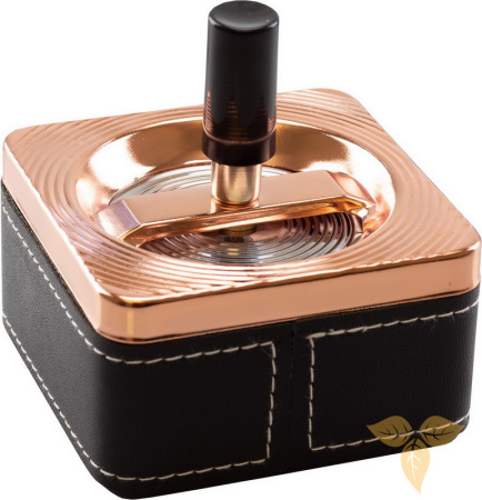 06047 Пепельница вращающаяся квадратная 86х94мм "розовое золото" фото