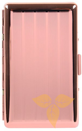 06326 Портсигар д/20 сиг слим, хром розовый, 100 мм фото