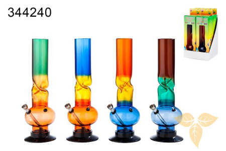 344240 Трубка курительная пластик 4 цвета, 32cm, Ø 47 mm фото