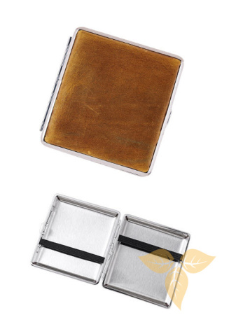 801490 Портсигар ANGELO д/20 сиг, нат.кожа, коричневый фото