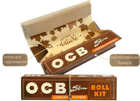 Сиг.бумага OCB SLIM UNBLEACHED + фильтры ROLL KIT (х32лист) фото