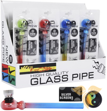 31347 Трубка курительная из стекла с измельчителем д/табака (блистер) фото