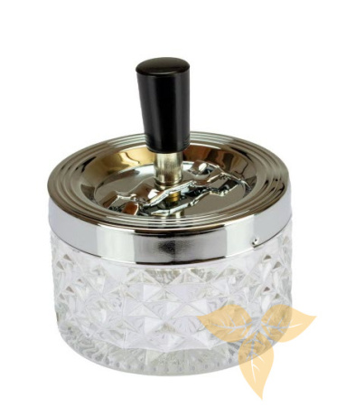 06100 Пепельница вращающаяся стекло прозрачная 95 мм фото