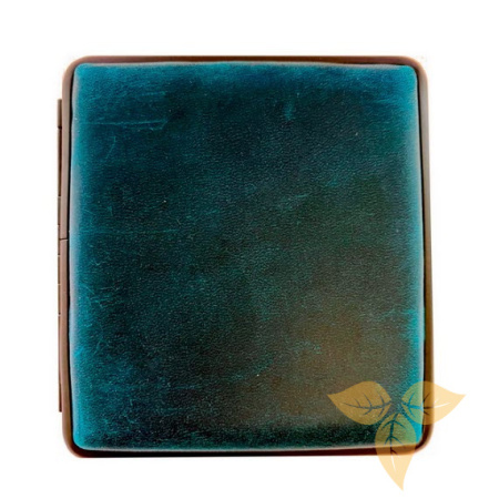 21493 Портсигар FARO д/20 сиг 80мм, нат кожа, синий фото