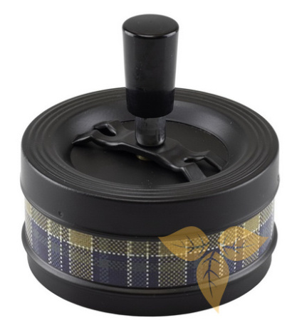 06032 Пепельница вращающаяся 90 мм круглая "шотландская клетка" фото