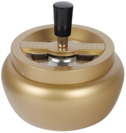 22332 Пепельница вращающаяся золотая 13см фото