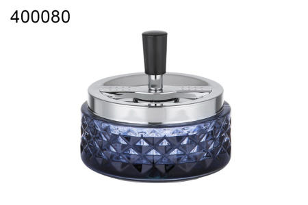 400080 Пепельница вращающаяся голубое стекло 11см фото