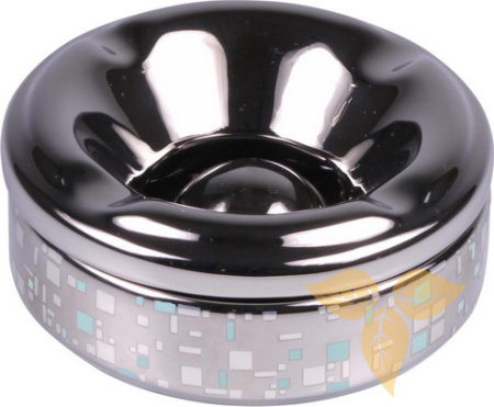 512121 Пепельница керам круглая хром/мозаика,12 см, высота 5см фото