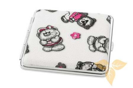 801436 Портсигар ANGELO д/20 сиг "gum bears and cats", ПВХ белый фото