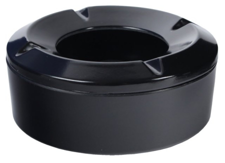 22015 Пепельница пластиковая настольная черная 12см фото